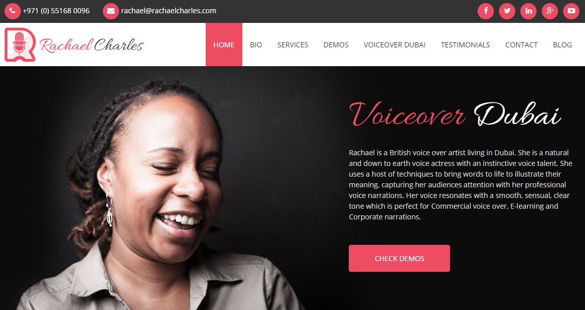 Voice Over Dubai New Website Launch Rachael Charles